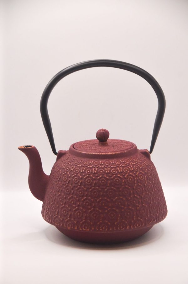 red castiron teapot